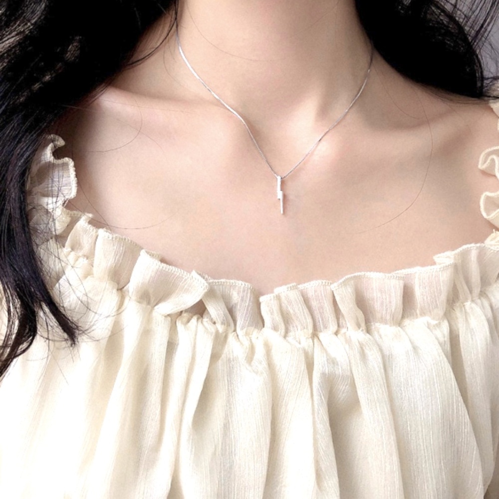 925 Geometric Rhinestone Minimalist Necklace